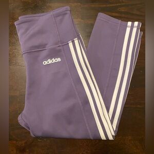Adidas Womens Lavender Joggers with White Stripes